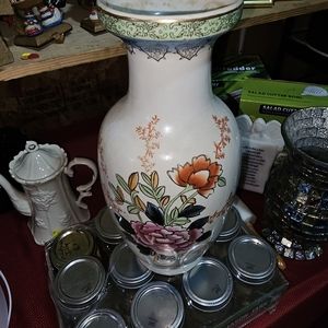 Vintage Asian Hand Painted Vase